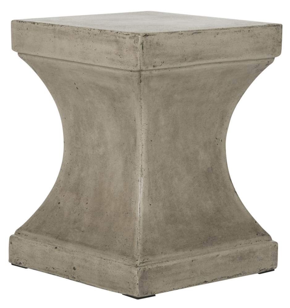 Outdoor Collection Curby Modern Concrete Dark Grey 17.7-inch Accent Table