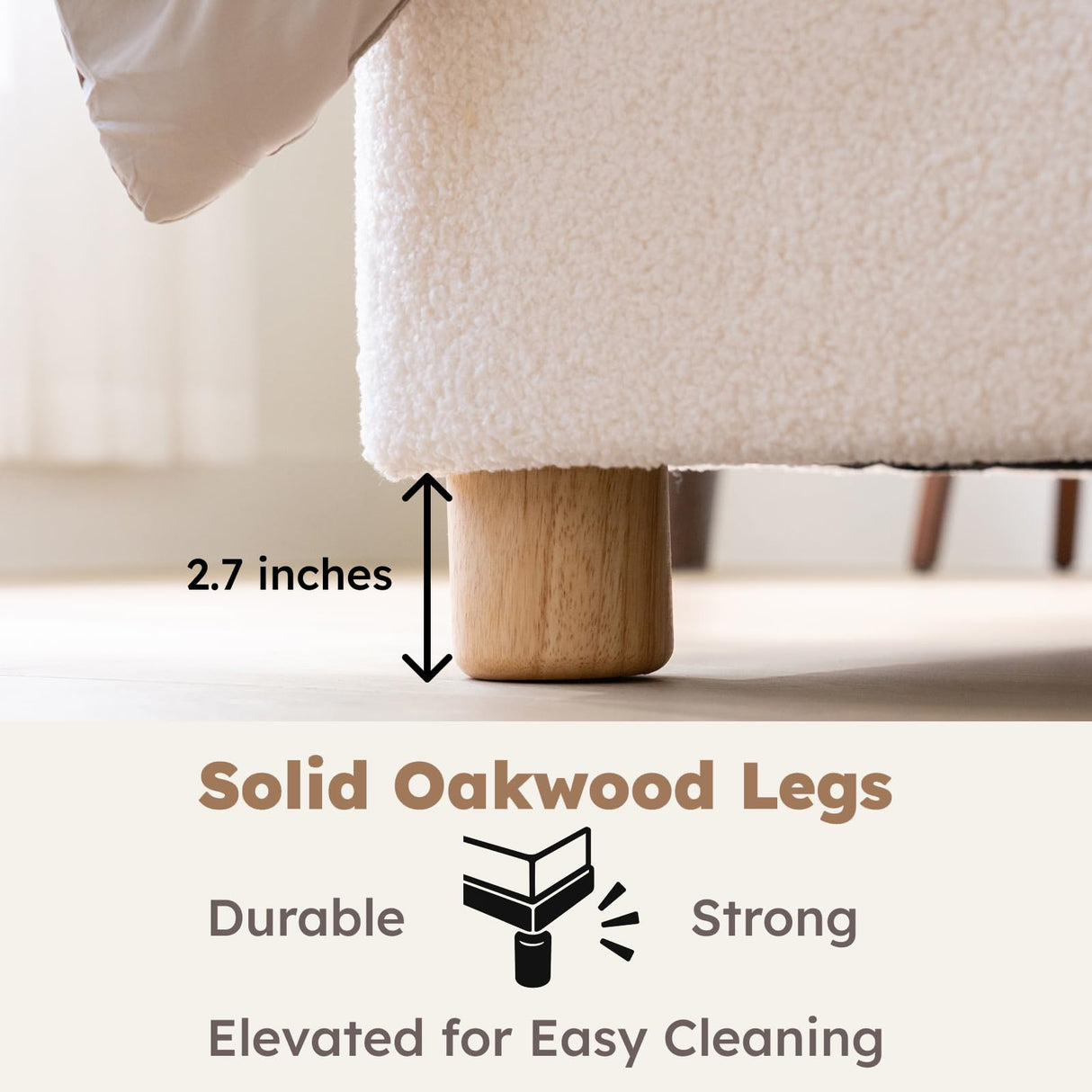 Queen Cloud Bed Frame with Adjustable Headboard - Boucle Upholstered Platform