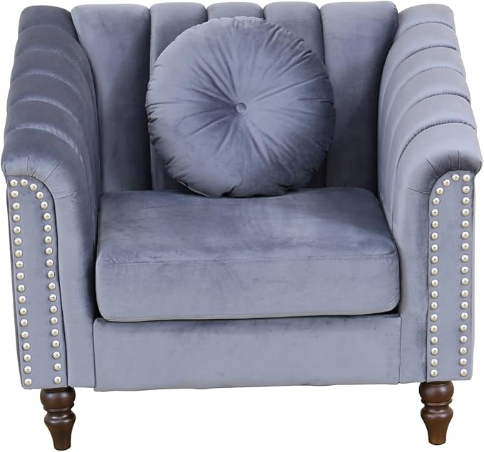 Sectional Sofa Set, Microfiber Chesterfield Upholstered Sofas Loveseat