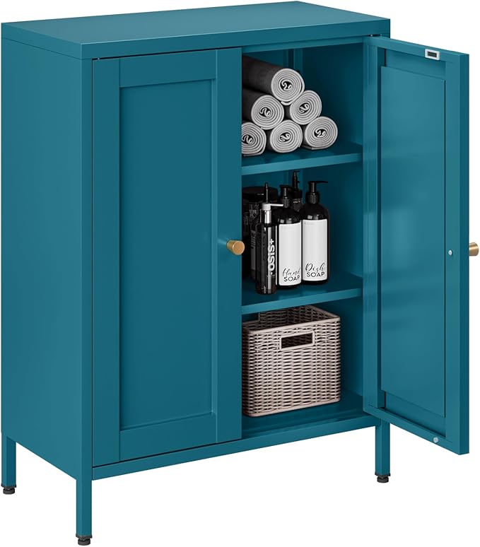 Bathroom Floor Storage Cabinet,Metal Storage Sideboard
