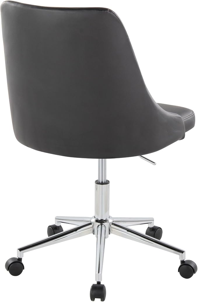 Ergonomic Gray Leather Home Office Chair with Back Support 360° Swivel Adjustable Height Wheels Ideal for Work Gaming Relaxation Modern Design for Comfort and Style