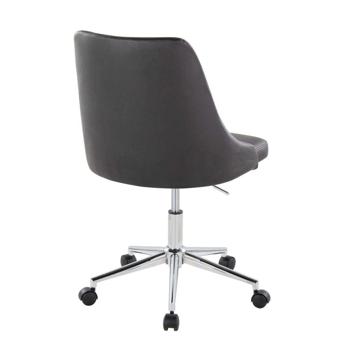 Ergonomic Gray Leather Home Office Chair with Back Support 360° Swivel Adjustable Height Wheels Ideal for Work Gaming Relaxation Modern Design for Comfort and Style