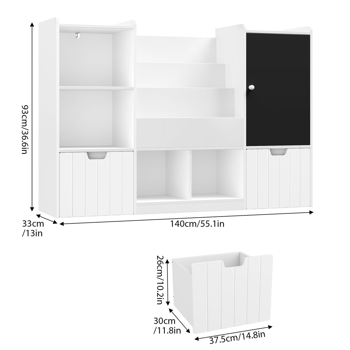 Toy Storage Organizer, 55.1” Large Toy Organizer and Storage with Chalkboard