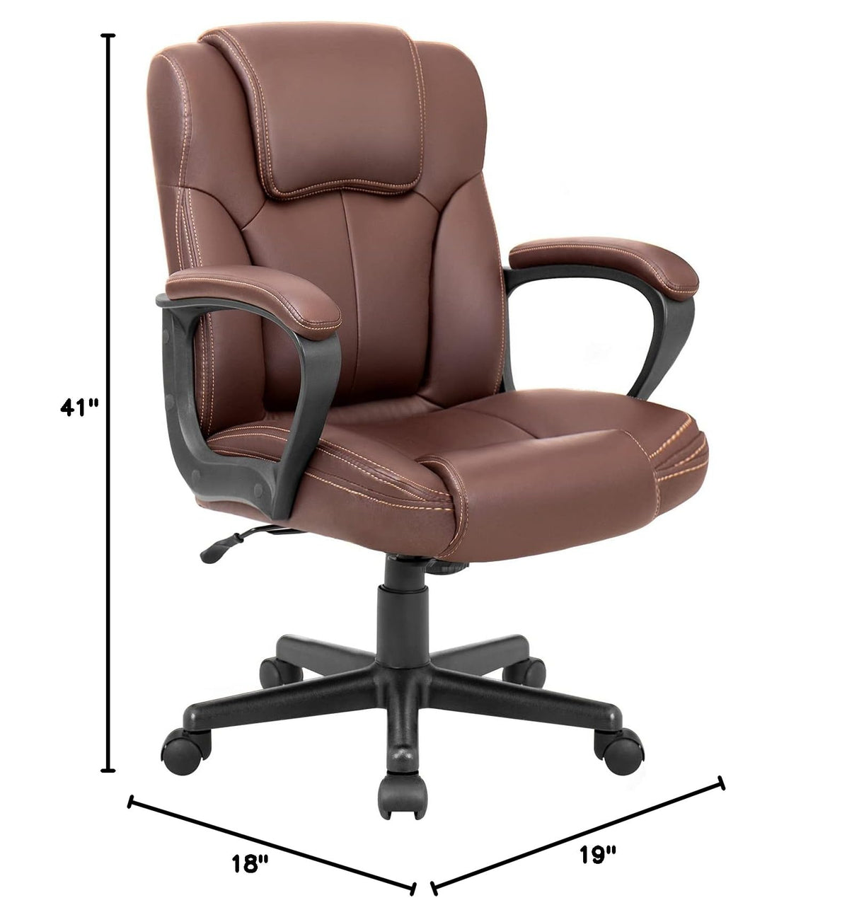Executive Office Chair Swivel Task Seat with Ergonomic Mid-Back, Waist Support