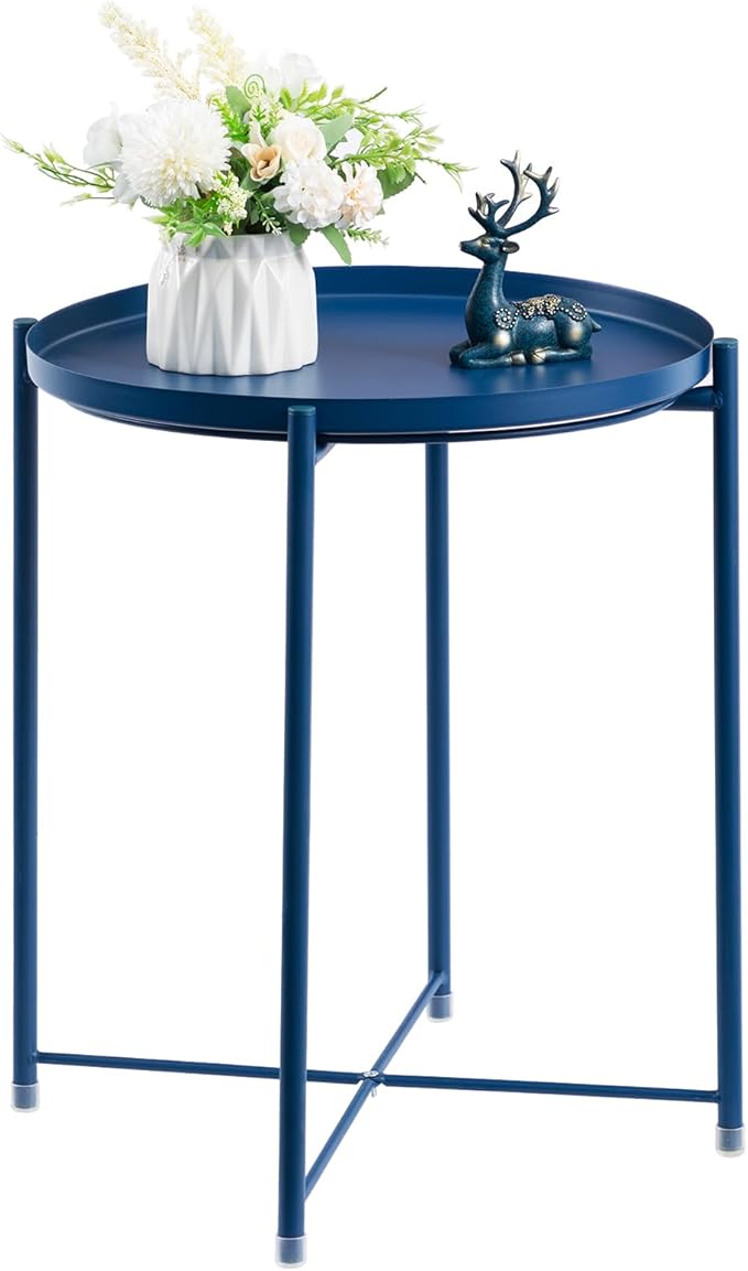 Tray Metal End Table, Sofa Table Small Round Side Tables