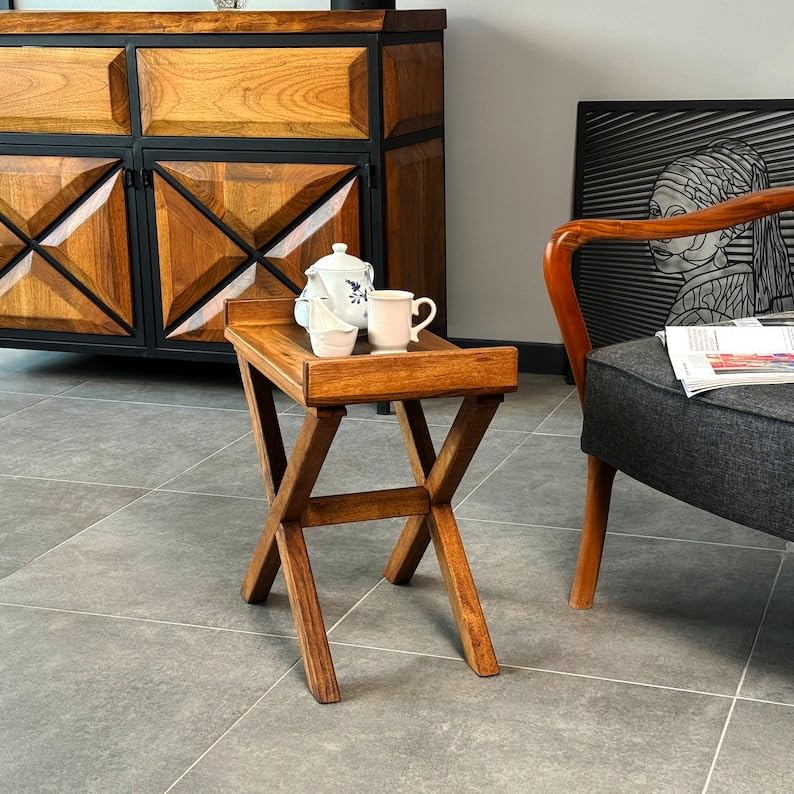 WoodHaven European Walnut Folding Snack Table