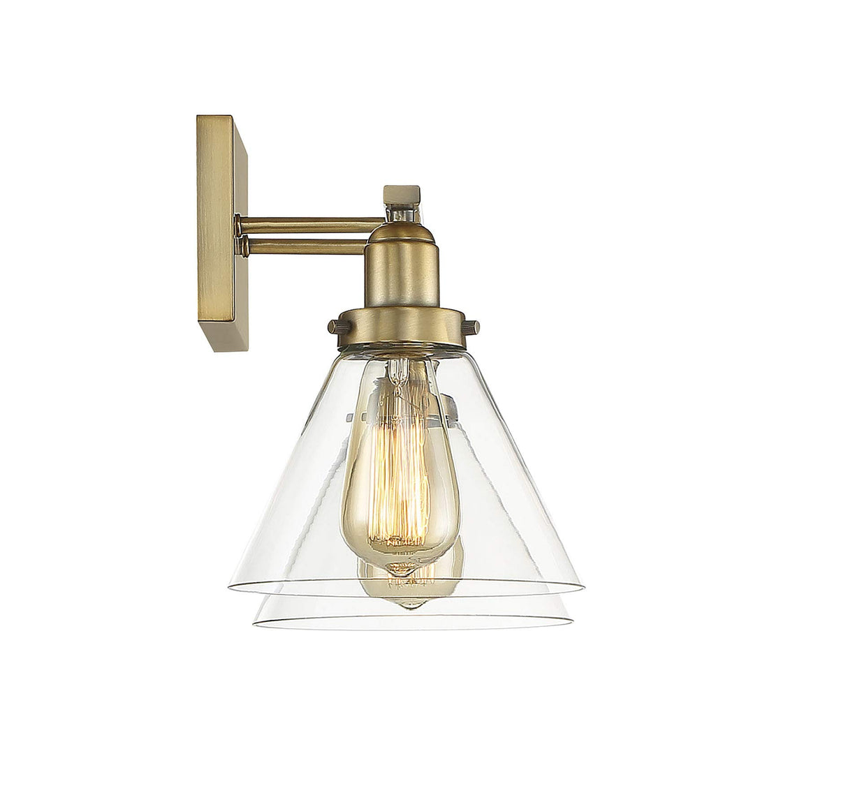 8-9130-2-322 Drake Farmhouse Vintage Industrial Clear Glass Bathroom Vanity Wall Light