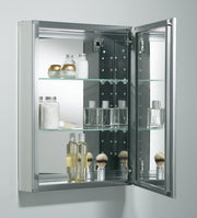 Aluminum Medicine Cabinet with Decorative Silver Framed Mirror Door, Adjustable Shelves