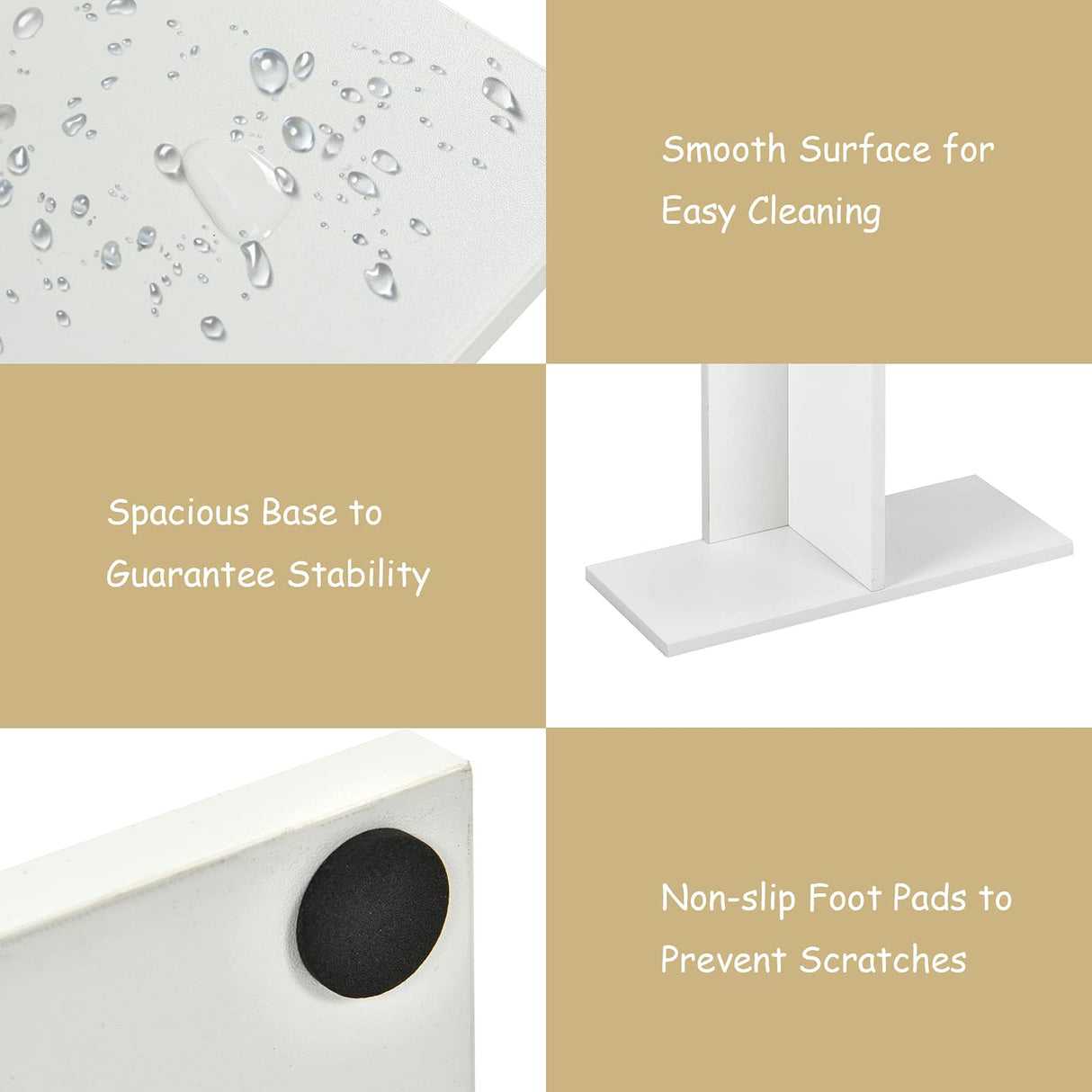 Bookshelf, Wooden Symmetrical Open Bookcase, Artistic Book Organizer