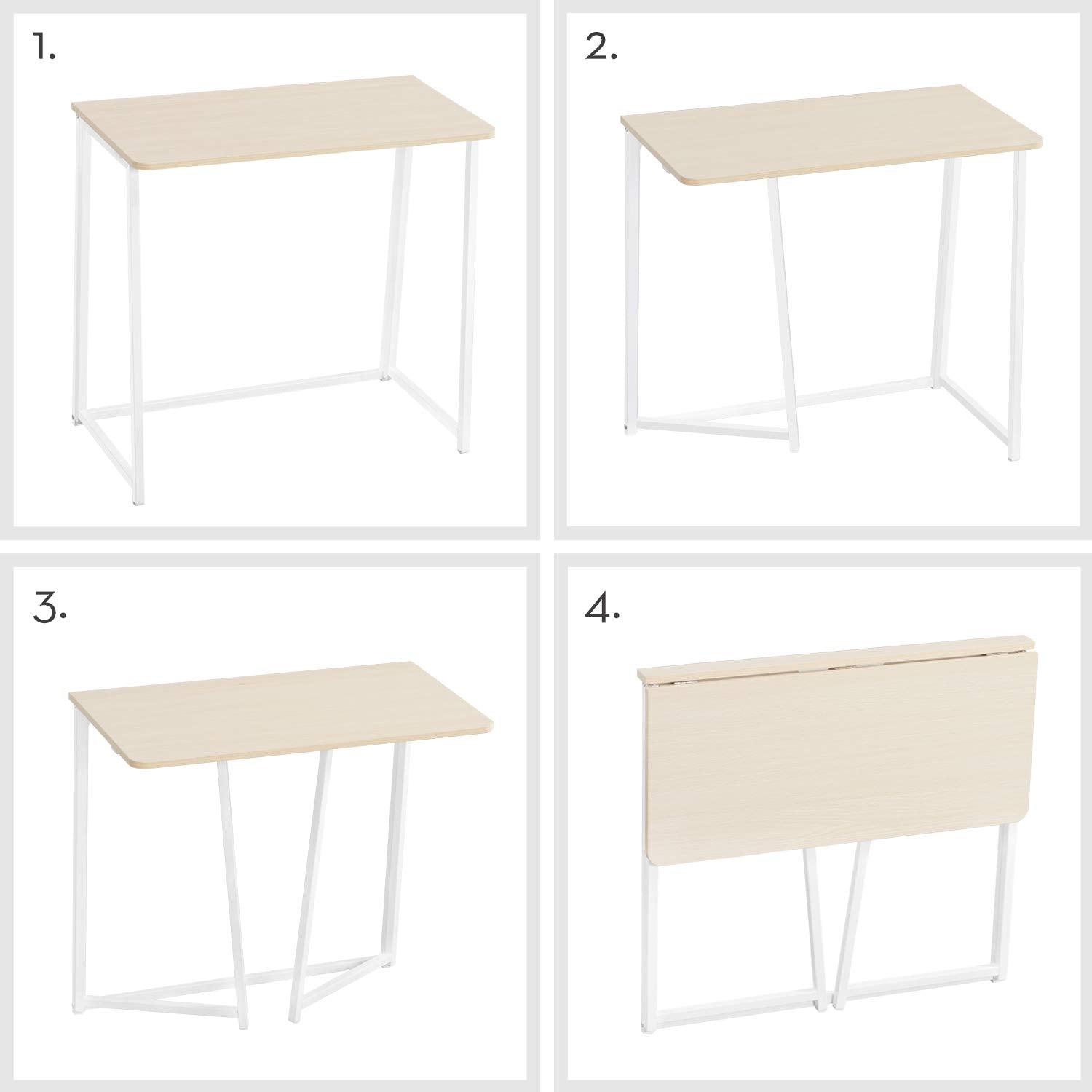 Folding Desk, Small Foldable Desk 31.5" for Small Spaces, Space Saving Computer Table Writing