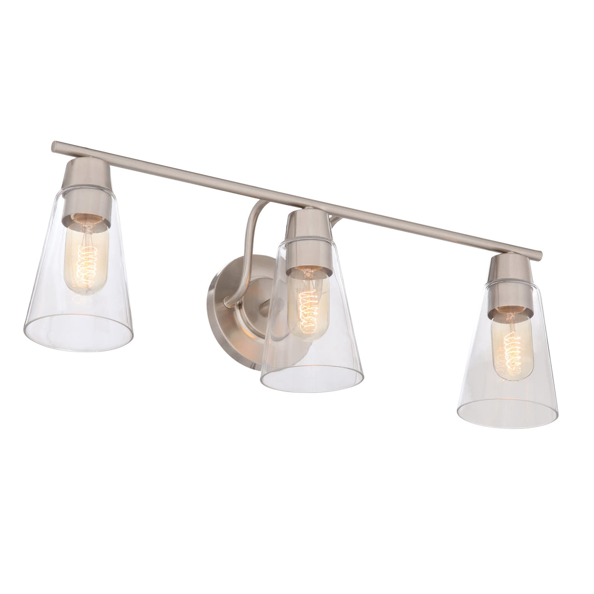 Echo 3-Light Bathroom Vanity Light Fixture, Satin Platinum, 87803-SP