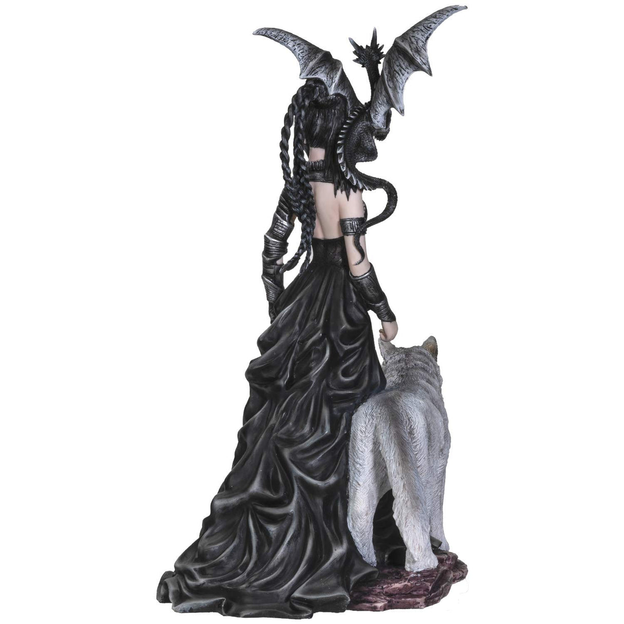 Nene Thomas Collection Bella Maestra with Wolf and Winged Dragon Resin Figurine Statue