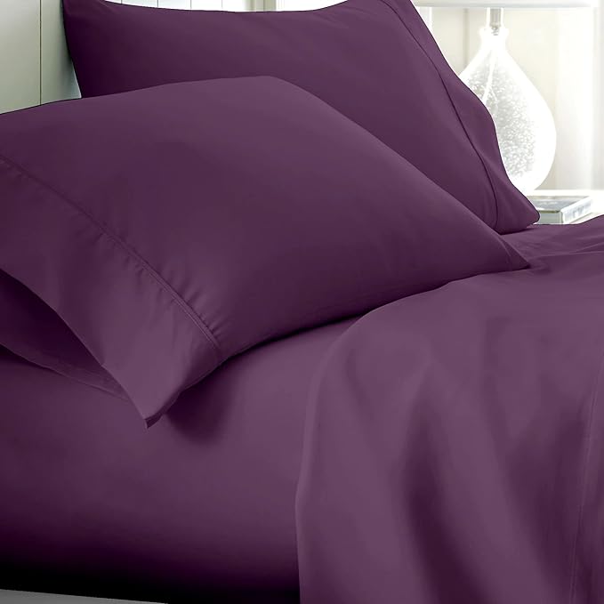 800 Thread Count Egyptian Cotton Sheets King Size, Long Staple Bed Sheets, 4 Pc Bed