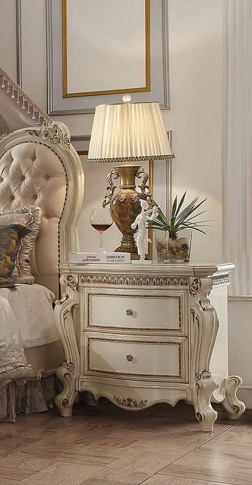 Furniture Picardy Nightstand, Antique Pearl