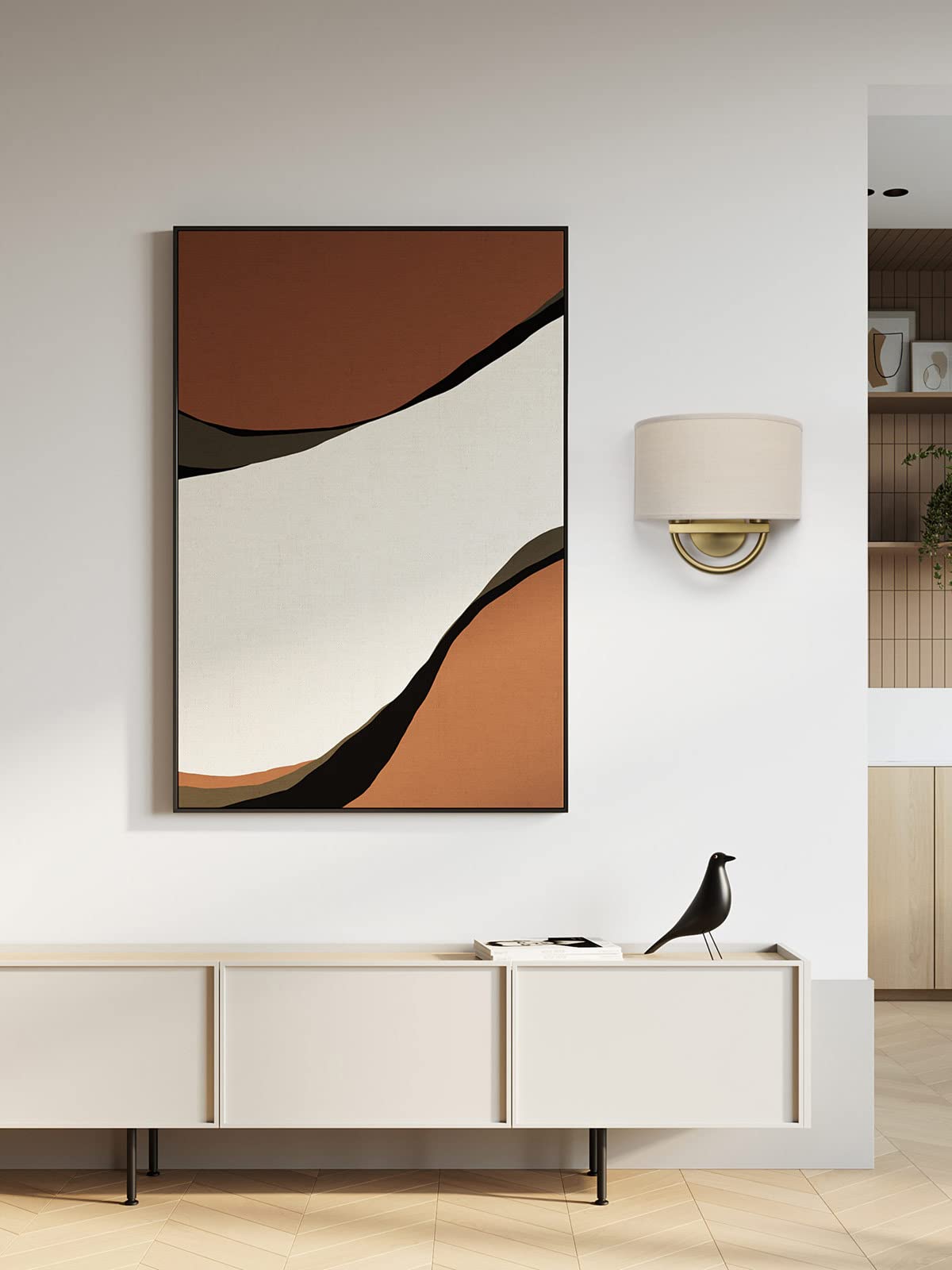 Industrial 2-Lights Wall Sconce Fixtures with Linen Fabric Shade, Double Wall Light