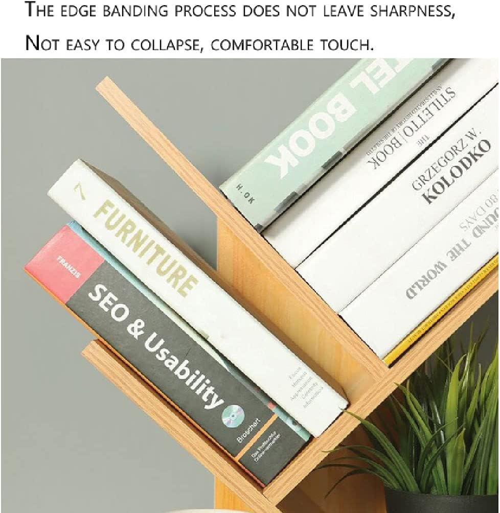 Standing Bookshelf Wooden Bookcase Creative Tree Bookshelves Open Office Study Storage Rack Bookcase