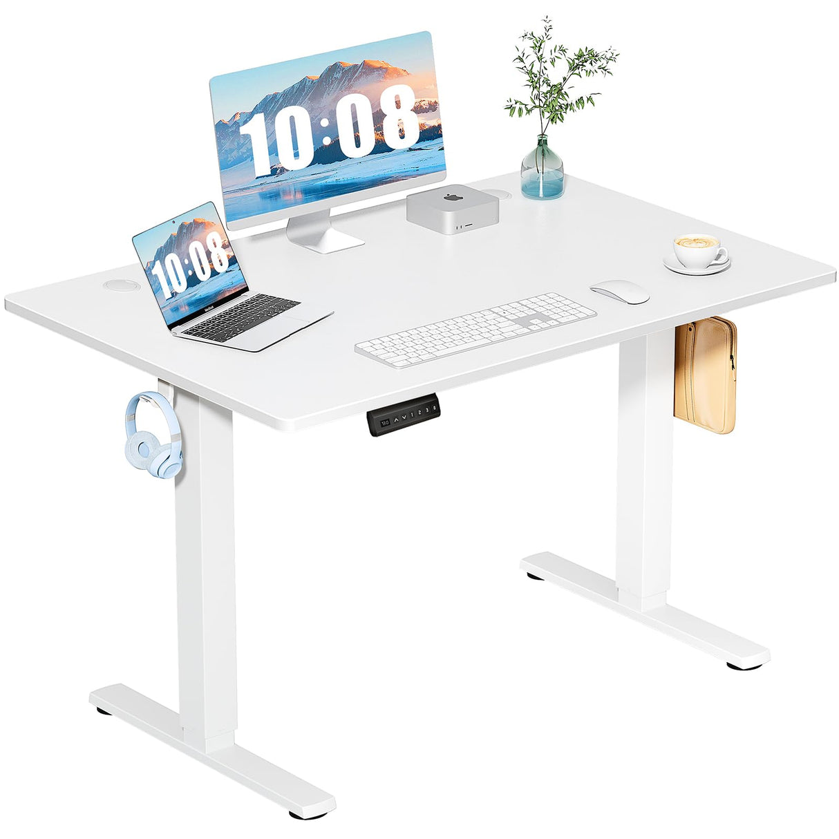 Standing Desk, 48 Inch Ergonomic Adjustable Height Electric Sit Stand Up Down C