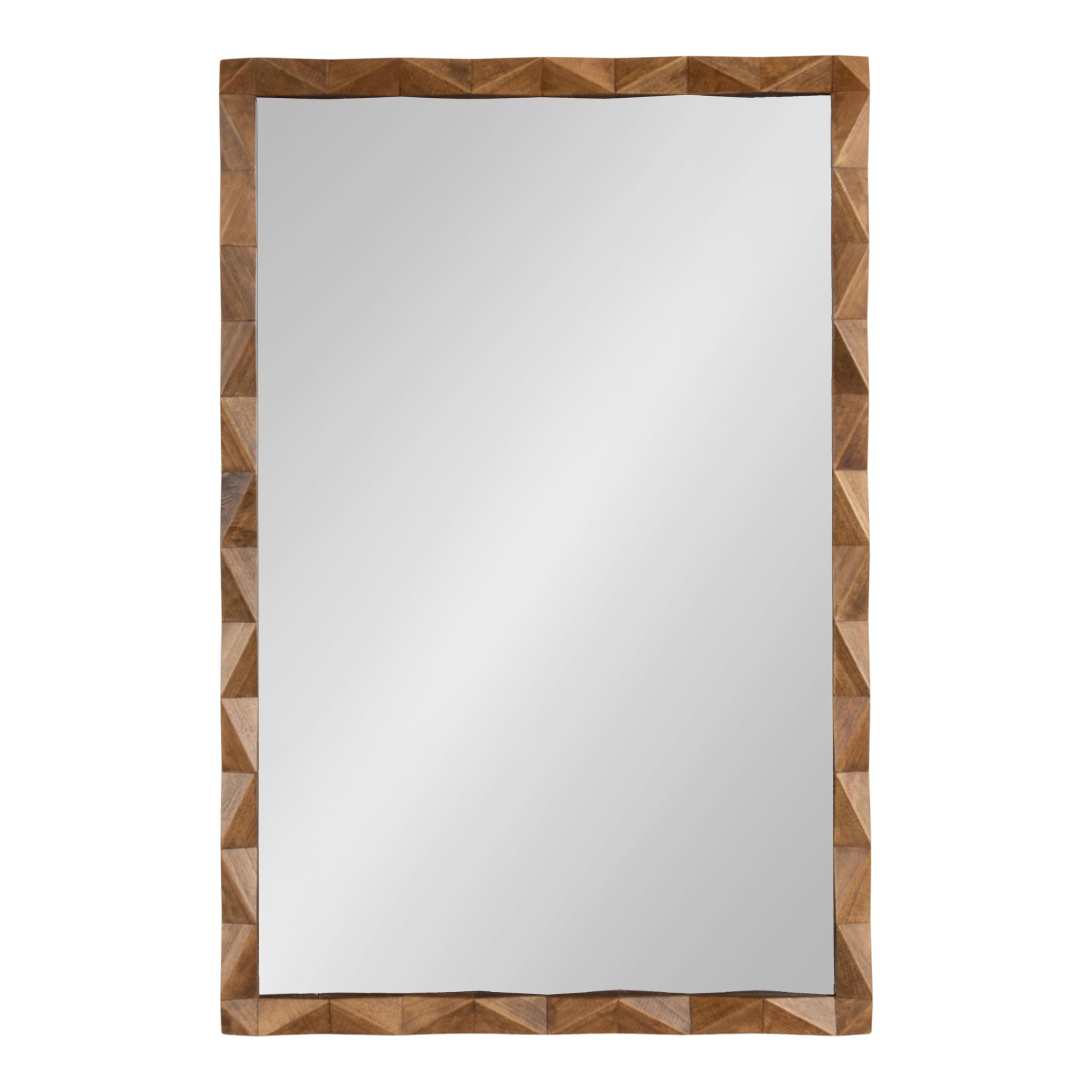 Endicott Modern Geometric Rectangle Wall Mirror, 24 x 36, Natural Rustic