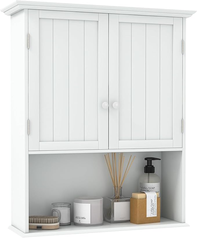 Bathroom Organizers and Storage Cabinet with 2 Doors and an Adjustable Shelf