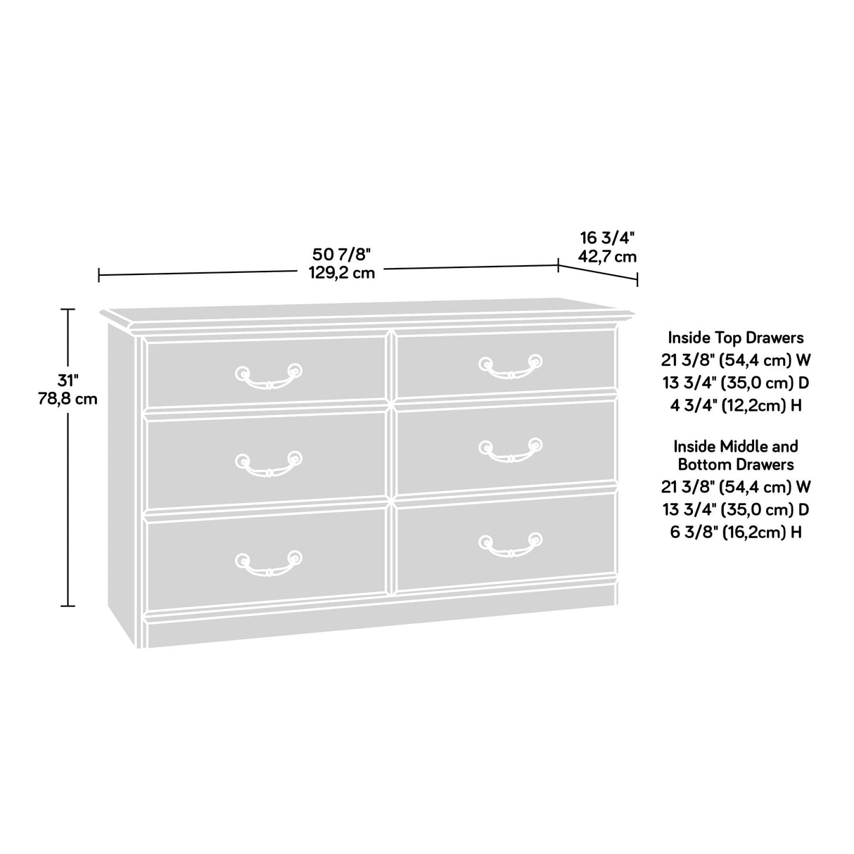 Sauder Orchard Hills Dresser, Carolina Oak finish