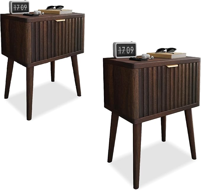 Mid Century Modern Nightstand, End Table with Drawer, Bedside Table with Storage, Side