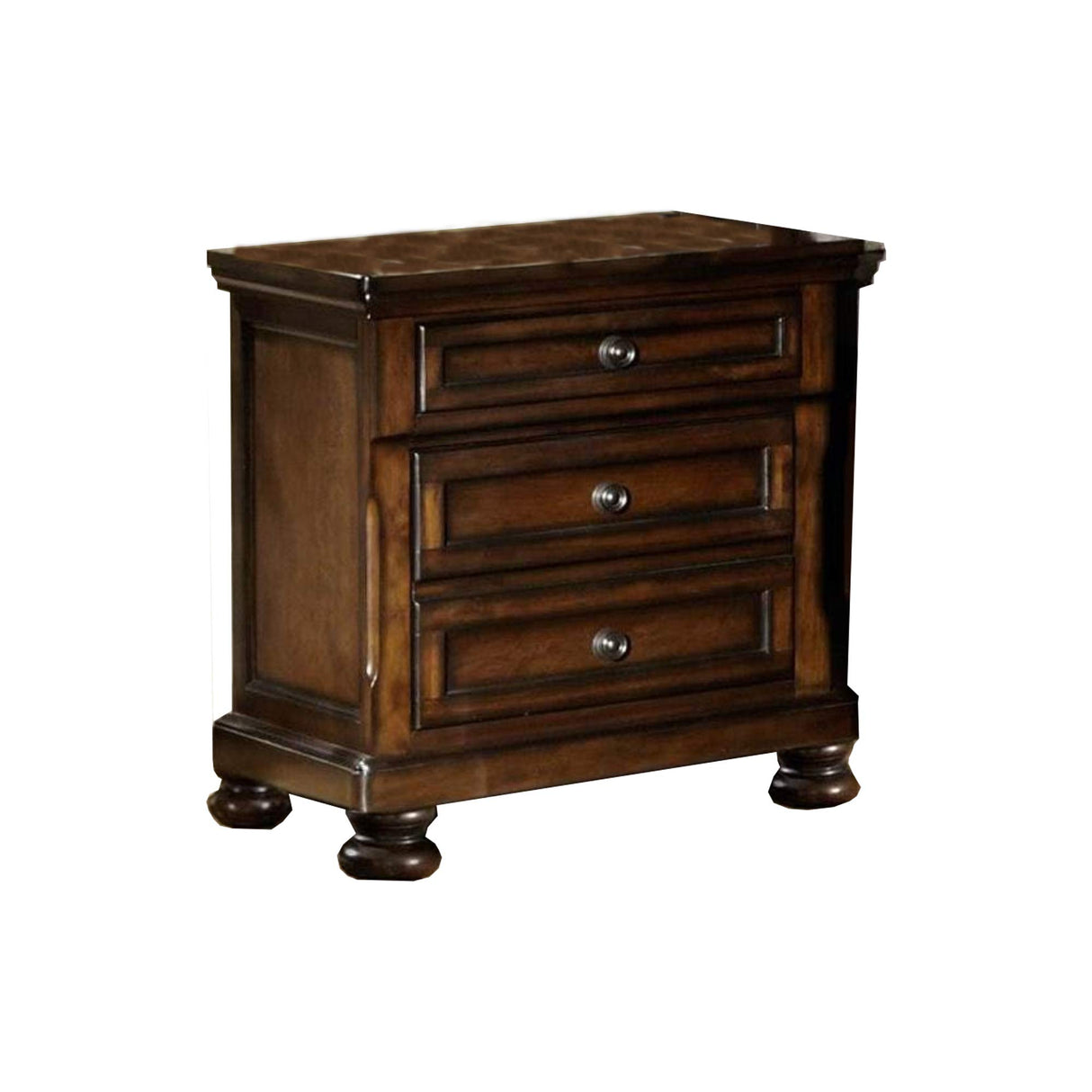 Rich Tone Wooden Nightstand, Brown