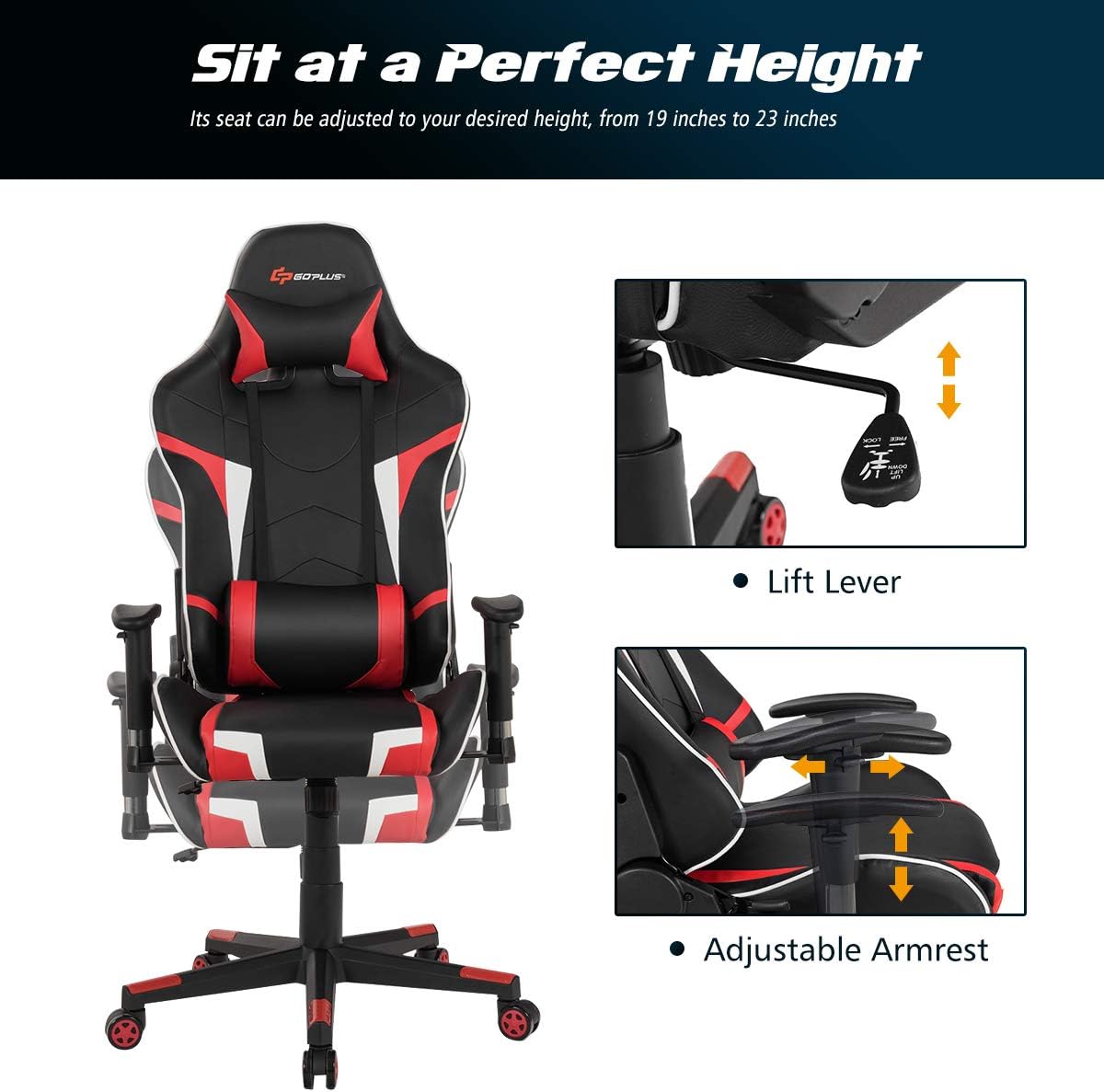 Gaming Desk & Chair Combo Set - Ergonomic Racing Style with Lumbar Support