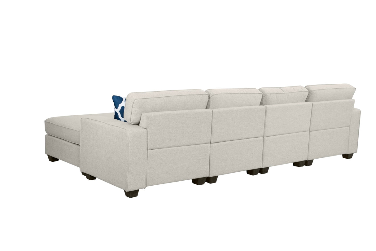 130'' Reversible Modular Sofa Couche with Ottoman Sectional