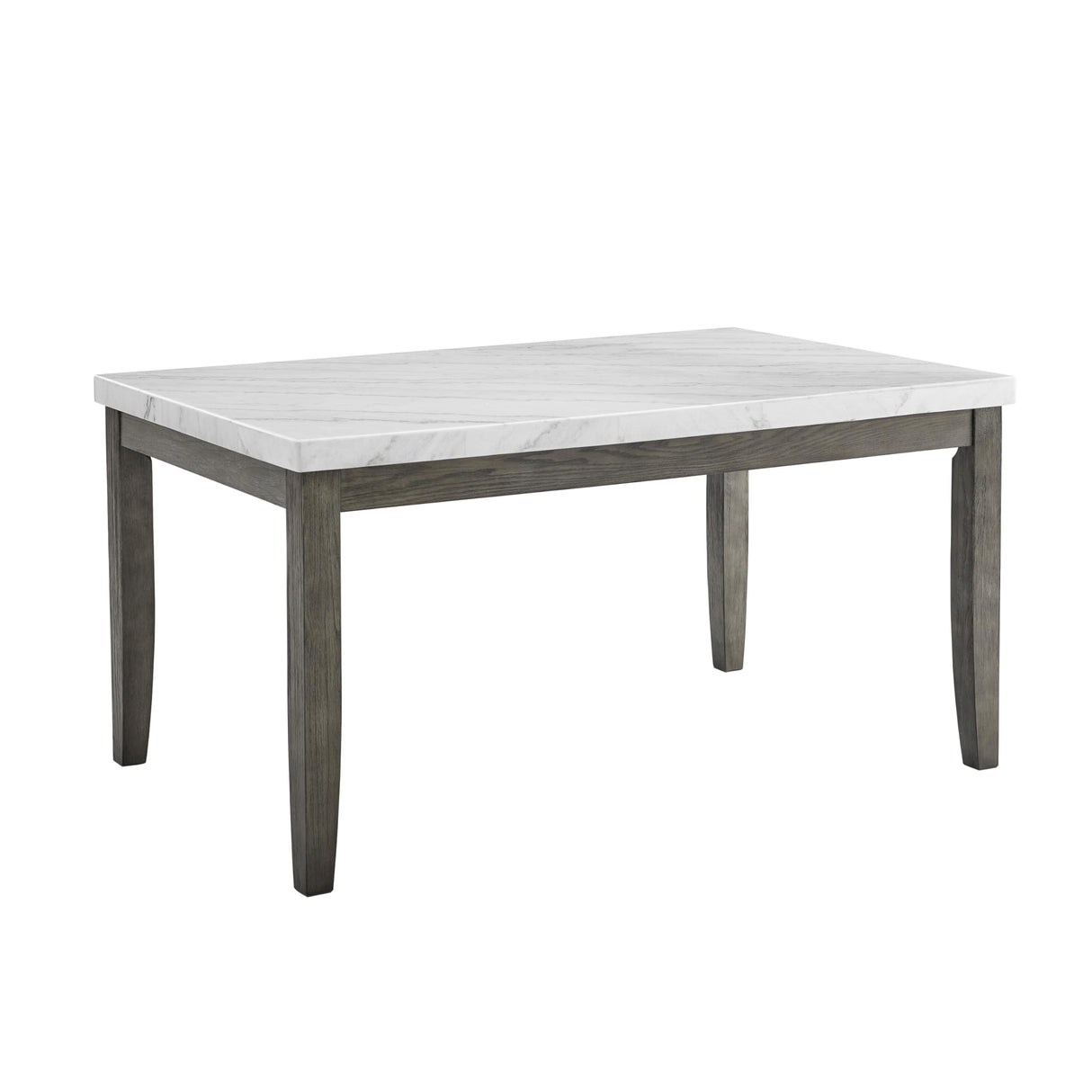 Emily Marble Dining Table - Transitional Style with Tapered Legs, 60x38 Inches
