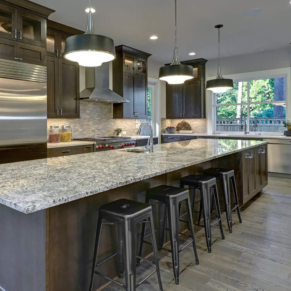 Bar Stools Set of 4 Counter Stool Metal Bar Stools 30 Inches Height Industrial Bar Chairs