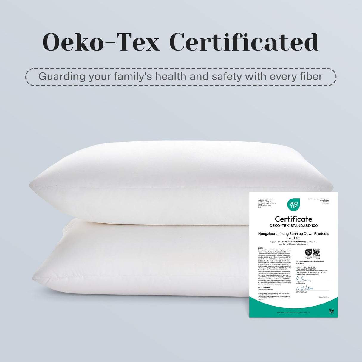 DOWNSTORIA 24x24 Pillow Inserts Set of 2, White Throw Pillow Insert 2 Pack, Foam Filled Decorative Pillows Stuffer for Couch, Bed, Living Room.(24x24 Inch)