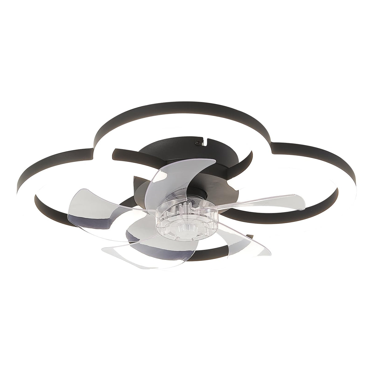 Flush Mount Ceiling Fan with Light and Remote - Dimmable LED, 6 Speeds