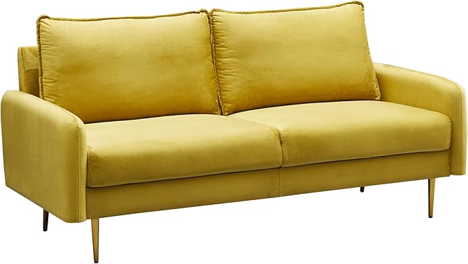 Velvet Sofa Modern Couch Tufted Loveseat with Metal Legs for Living Room