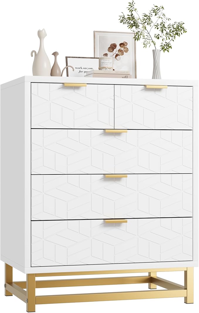 White 6 Drawer Dresser for Bedroom, 53.5" Large Dresser