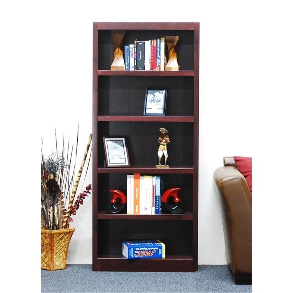 2-Piece Set with 72" Tall Solid Wood Triple Wide Bookcase with Adjustable Shelves