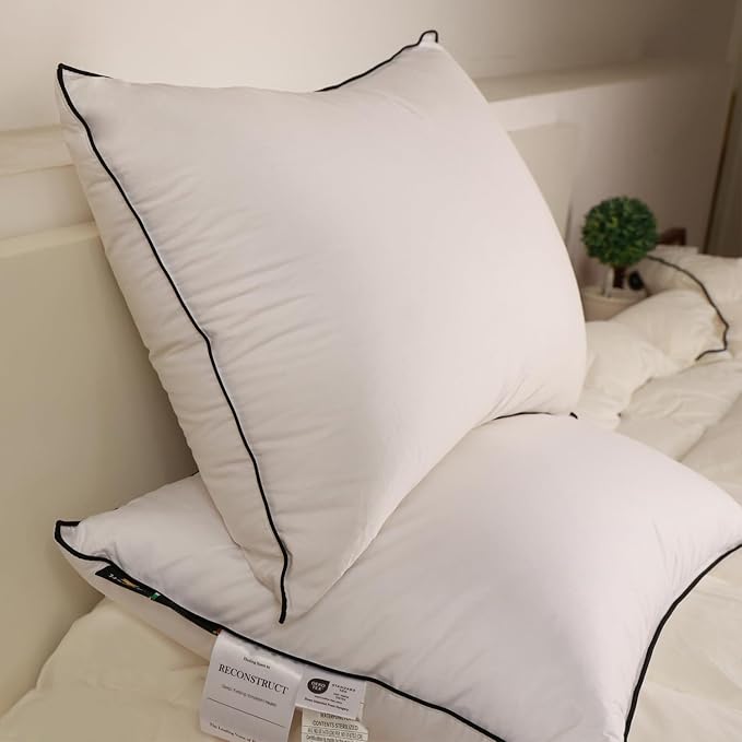 Hungarian Goose Down Pillows Queen Size, 750+ Fill Power