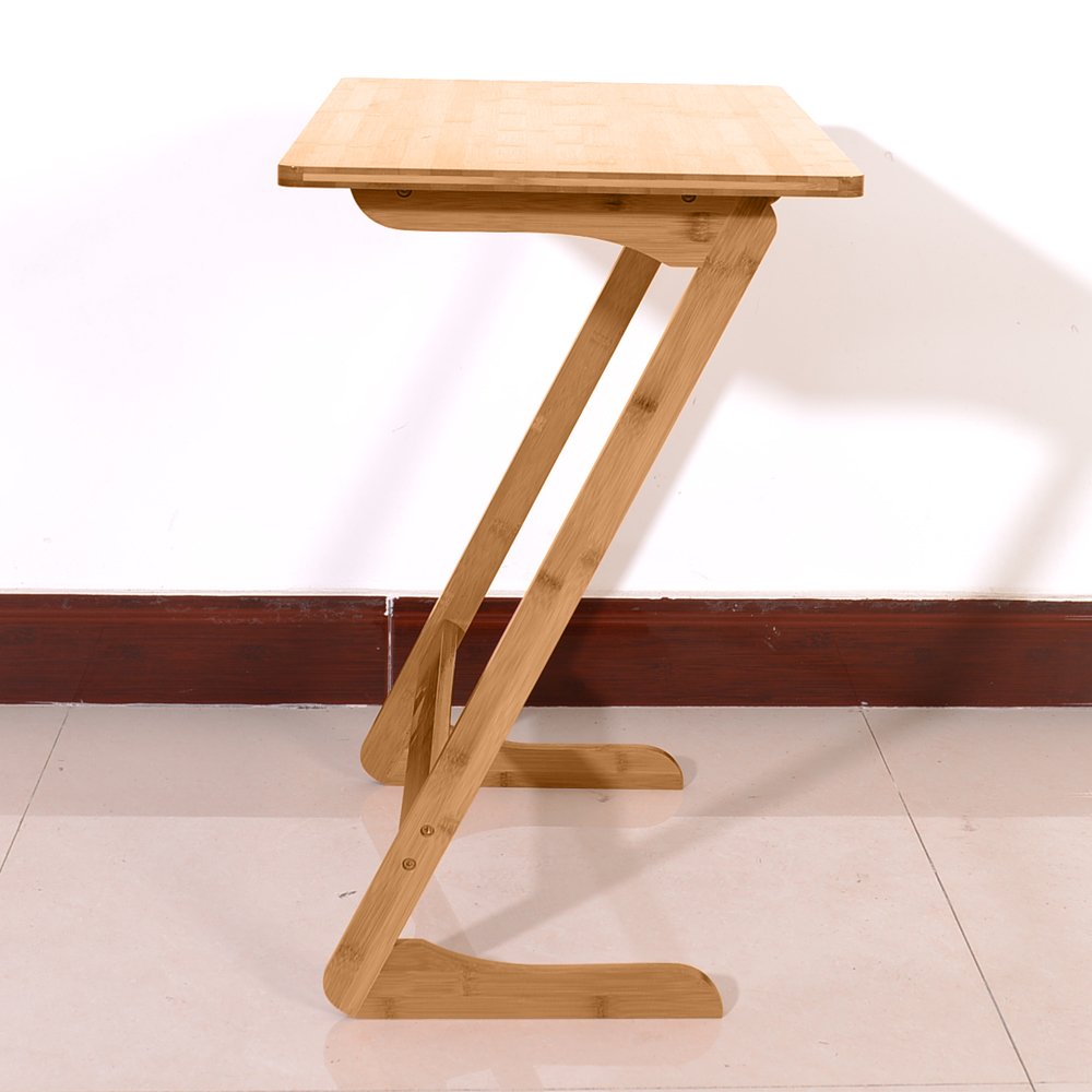 ZenoCraft Z-Shaped Bamboo  Modern TV Tray Table