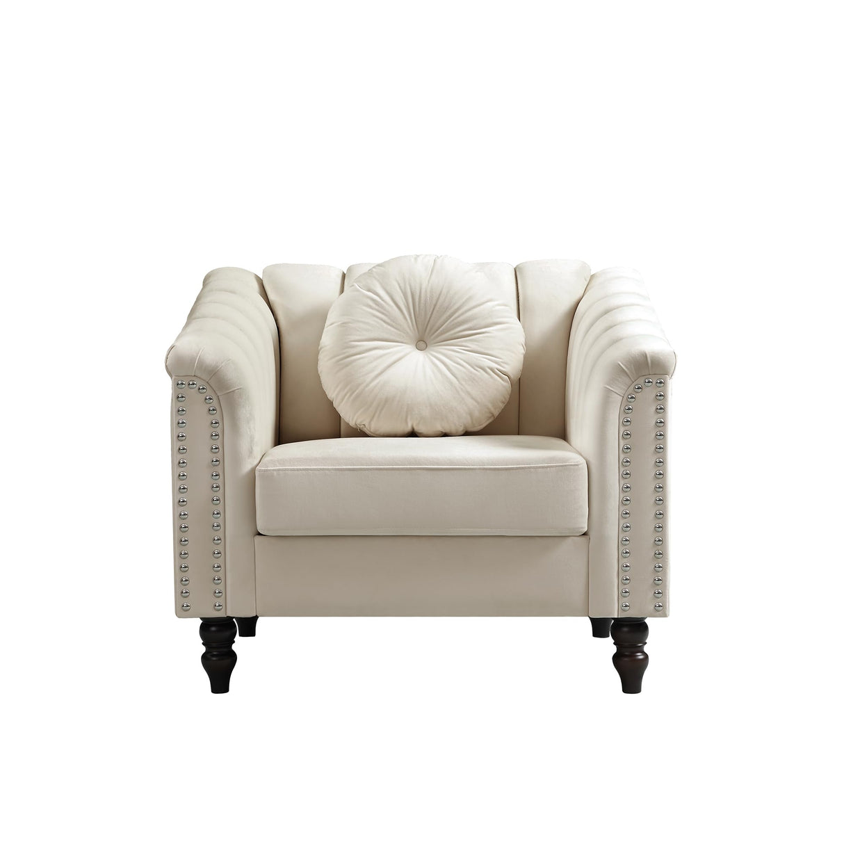 Sectional Sofa Set, Microfiber Chesterfield Upholstered Sofas Loveseat