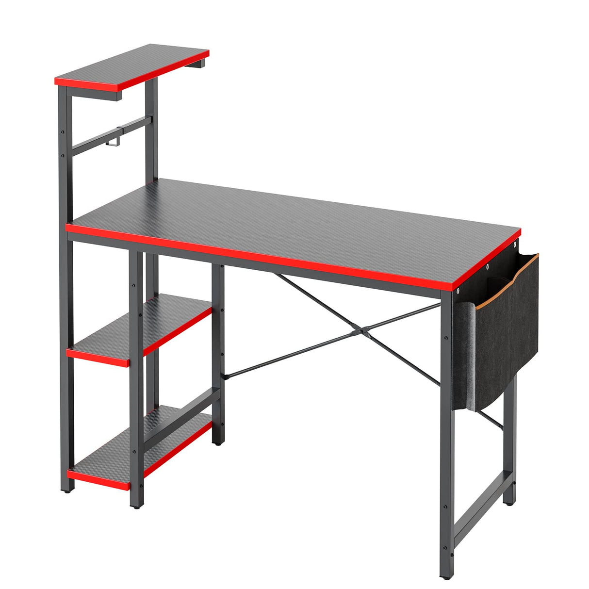 Gaming Desk with LED Lights, 44 Inch PC Gamer Desk for Small Spaces, Computer Desk