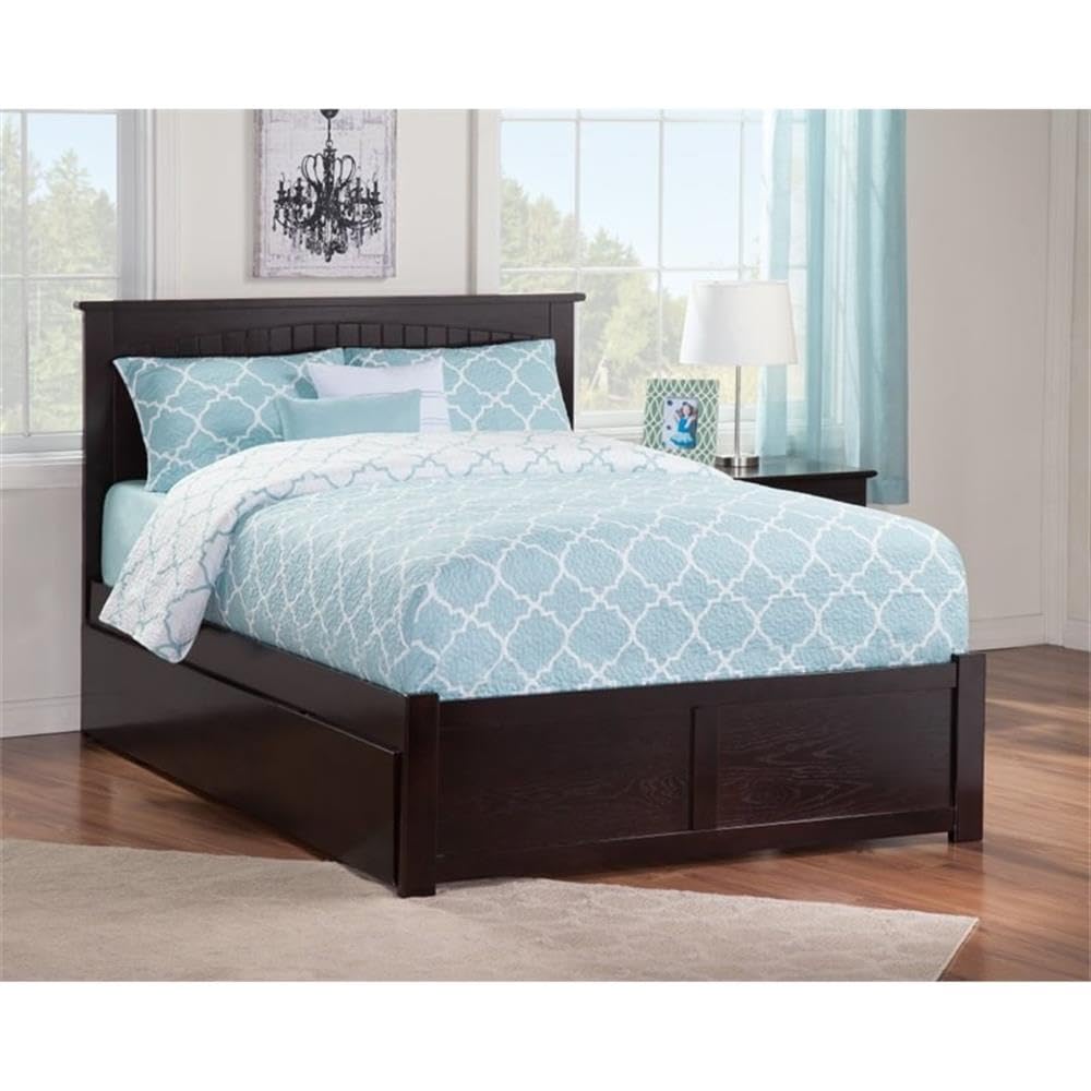 BOWERY HILL Full Platform Panel Bed with Trundle in Espresso