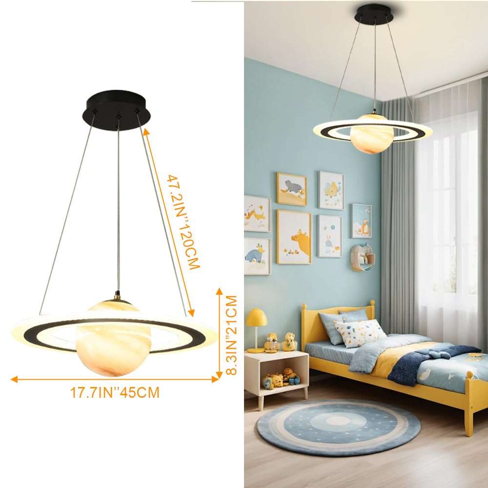 Kids Planet Glass Pendant Light - LED Dimmable Space Chandelier
