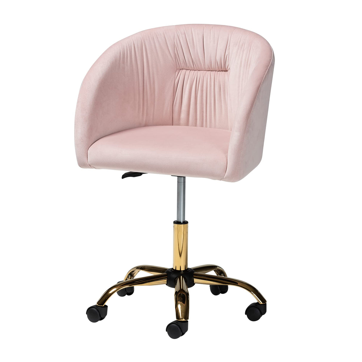 Office Chair, One Size, Blush Pink/Gold