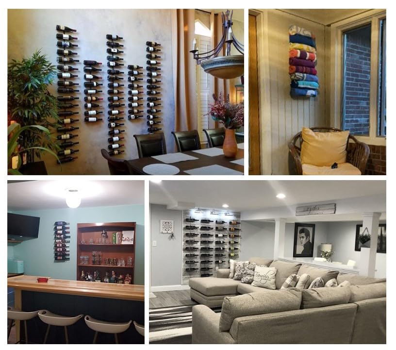 Wall Mount Wine Rack (Holds 9 Bottles) - Wine Rack Wall Mounted