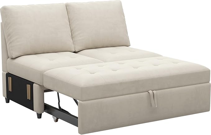 Pull Out Sofa Bed Module Part for Modular Sectional Sleeper Sofa Armless Loveseat