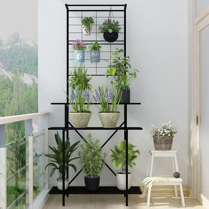 3 Tier Plant Stand Space-Saving Heavy Duty Plant Holder for Balcony, Home, Garden