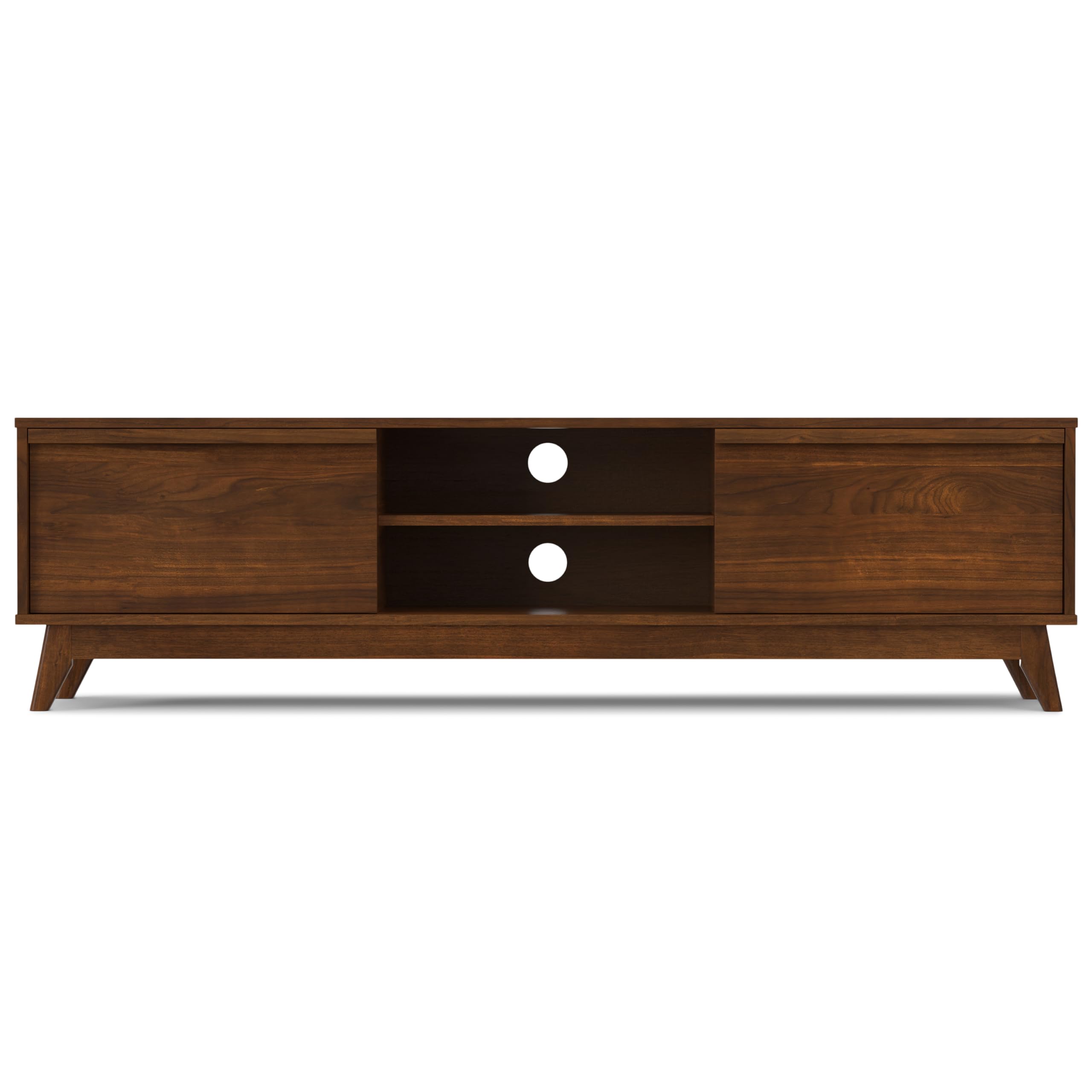 Lennon 72 inch Wide Mid Century Modern TV Media Stand in Walnut