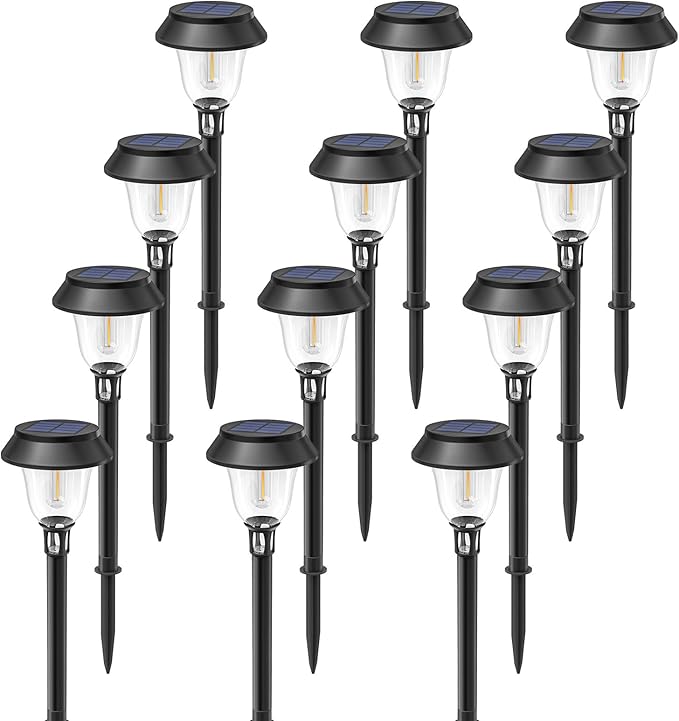 Solar Pathway Lights, 6 Pack LED Solar Lights Outdoor Waterproof