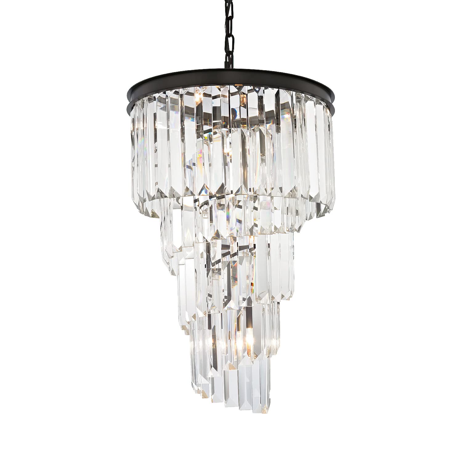 Helix Chandelier 27" with 6 Lights and Iron Finish