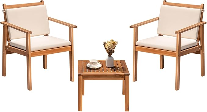 Outdoor Patio Furniture, 4 Piece Bistro Sofa Set with Coffee Table and Loveseat