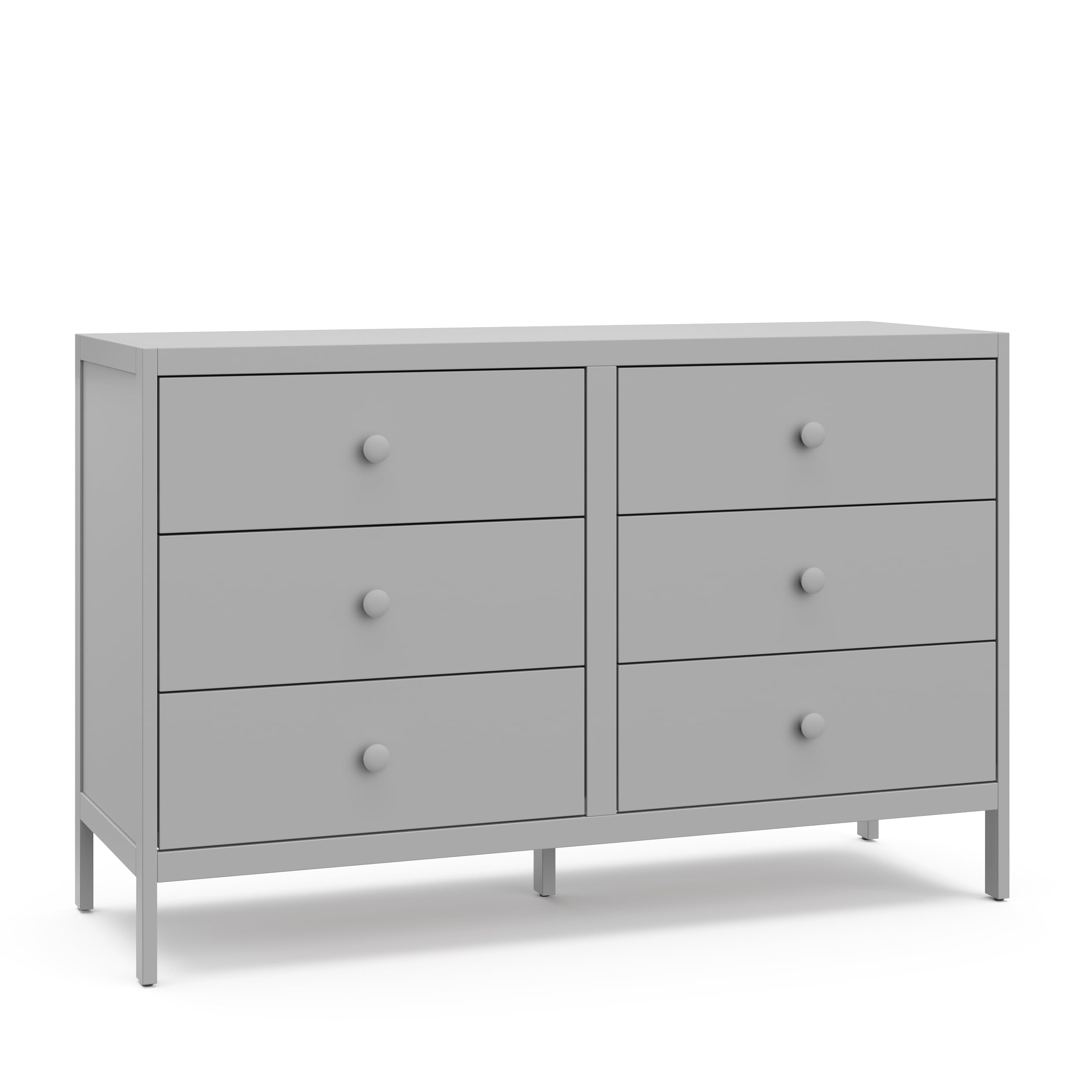 Theo 6 Drawer Dresser (Pebble Gray) - GREENGUARD Gold Certified, Interlocking Drawer